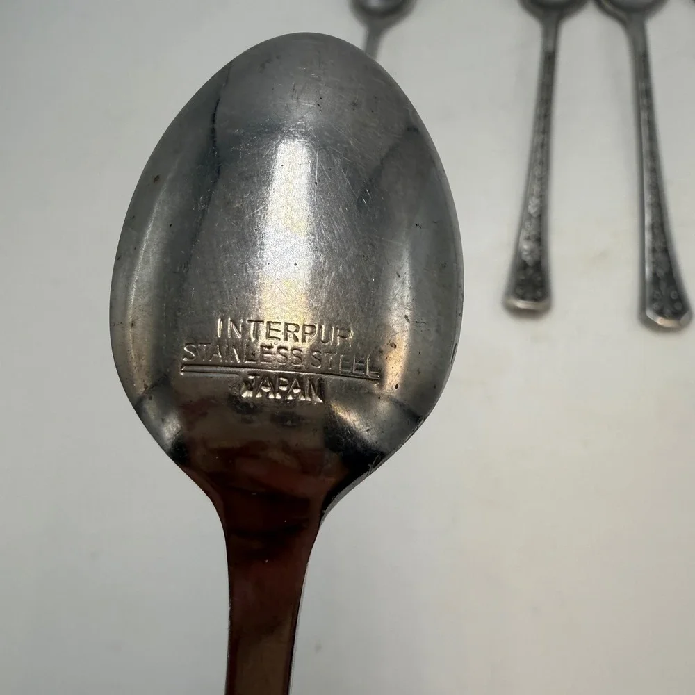 Interpur INR2 Florenz Stainless Steel Iced Teaspoons 5 Japan Floral Fleur De Lis